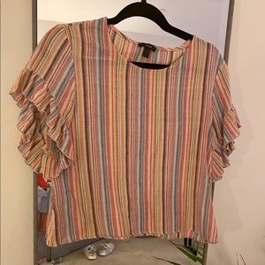 Multi Color Striped Crop